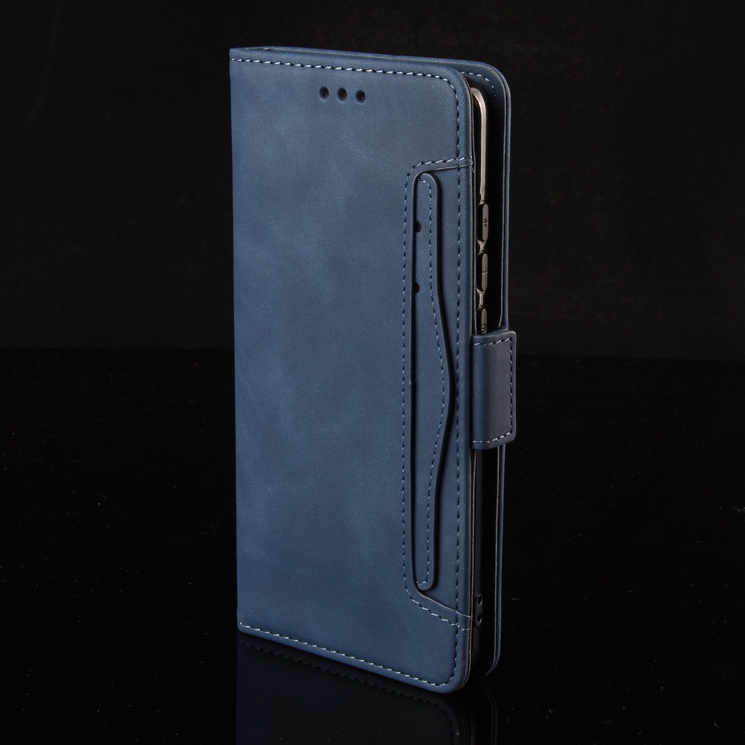 Husa telefon XGSM pentru Xiaomi Redmi Note 15 Pro Plus 5G / Poco M8 Pro 5G, cu slot pentru carduri, albastra, functie de suport