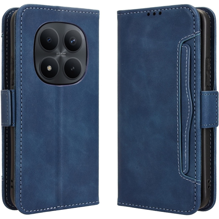 Husa telefon XGSM pentru Xiaomi Redmi Note 15 Pro Plus 5G / Poco M8 Pro 5G, cu slot pentru carduri, albastra, functie de suport