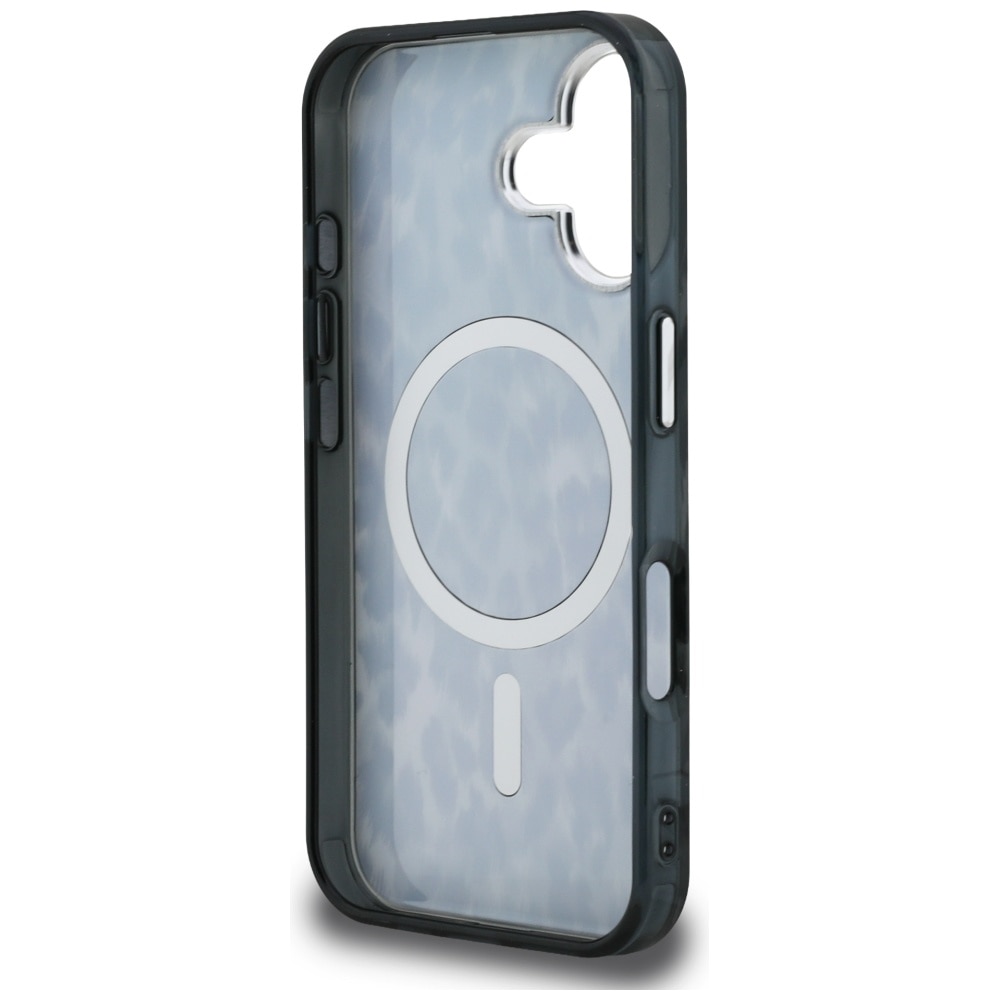 Carcasa Karl Lagerfeld IML Leopard Pattern cu MagSafe compatibila cu iPhone 16, Negru