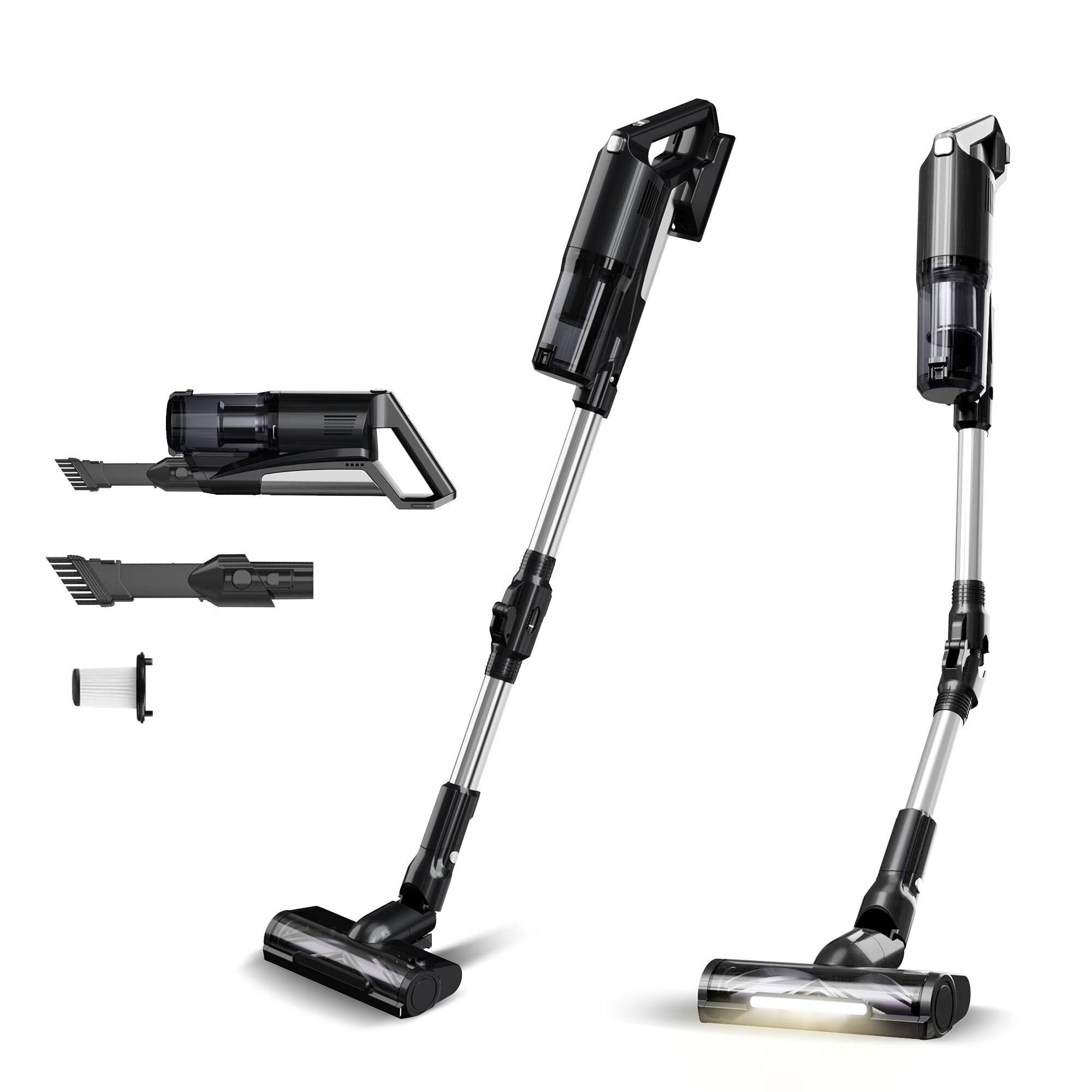 Aspirator portabil 2in1 TurboTronic TT-CV11 Cyclone11 Ultra-Light Stick, 0, 6l, baterie Li-ion, 22, 2V, 45 minute autonomie, negru