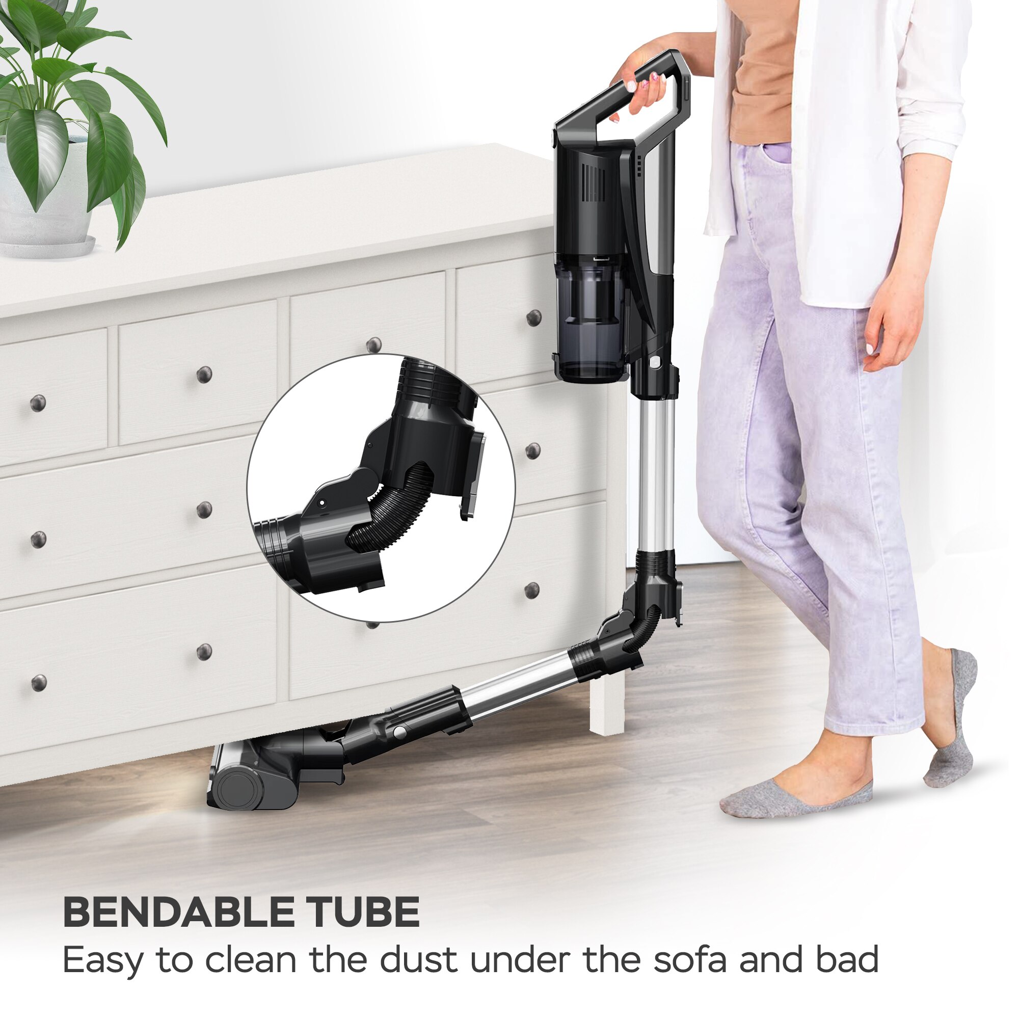 Aspirator portabil 2in1 TurboTronic TT-CV11 Cyclone11 Ultra-Light Stick, 0, 6l, baterie Li-ion, 22, 2V, 45 minute autonomie, negru