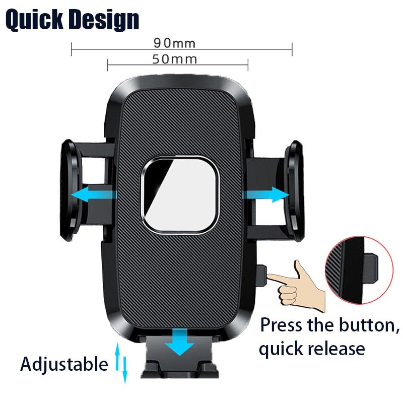Suport auto pentru telefon Mozeeda, reglare 360 grade, negru, silicon