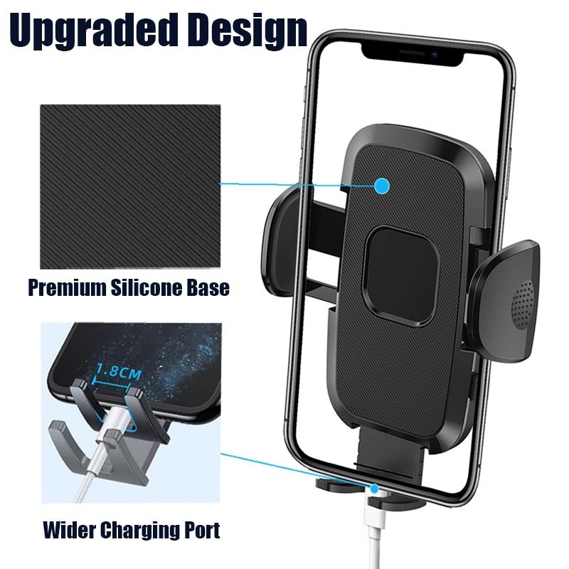 Suport auto pentru telefon Mozeeda, reglare 360 grade, negru, silicon