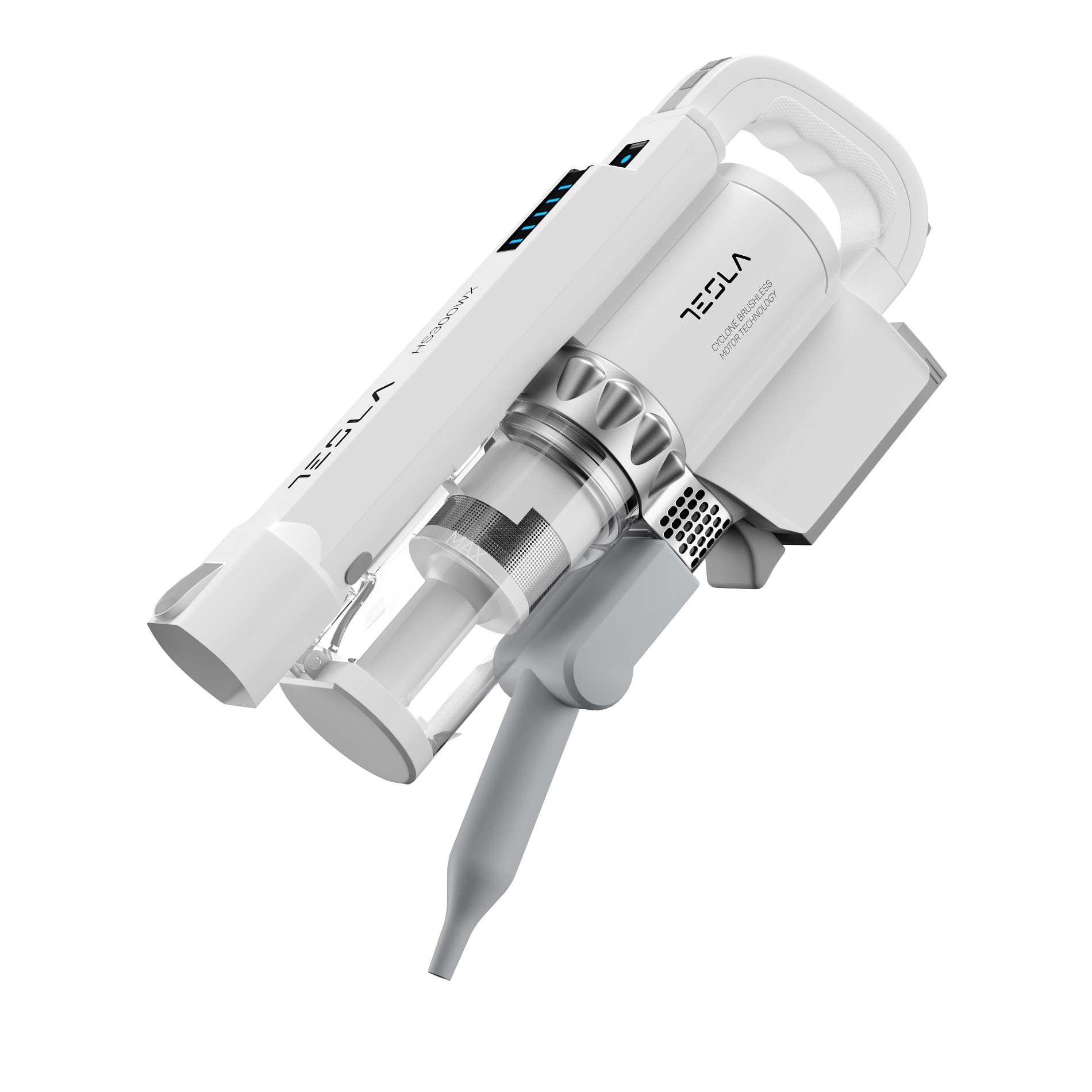 Aspirator vertical TESLA HS300WX, capacitate 0.2 l, 200 W, Alb/Gri