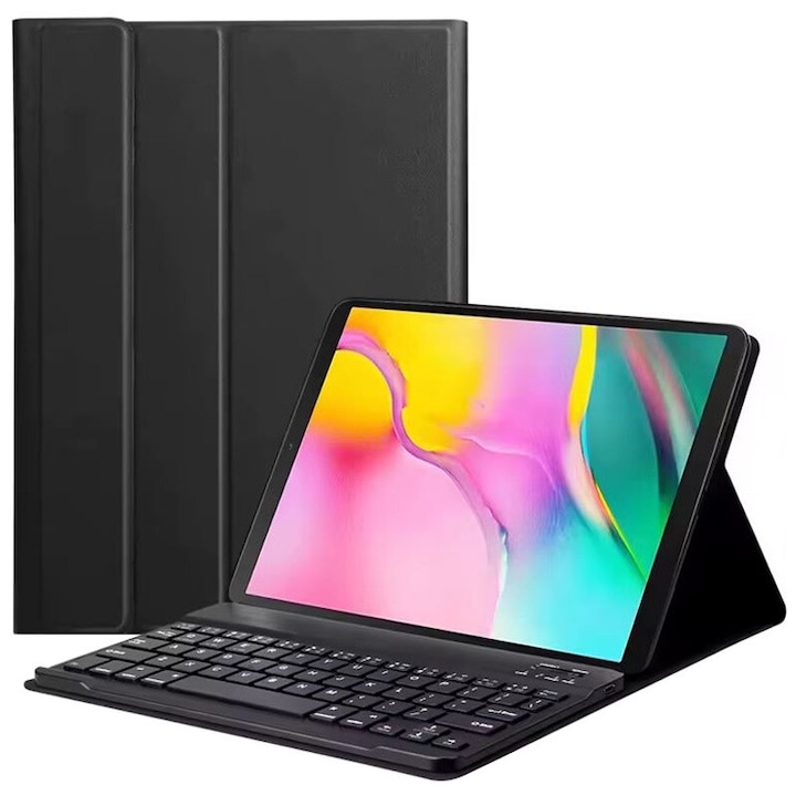 Husa cu Tastatura Mini Smart Magic pentru iPad Mini 6/7, Protectie antisoc, Leather look, Negru