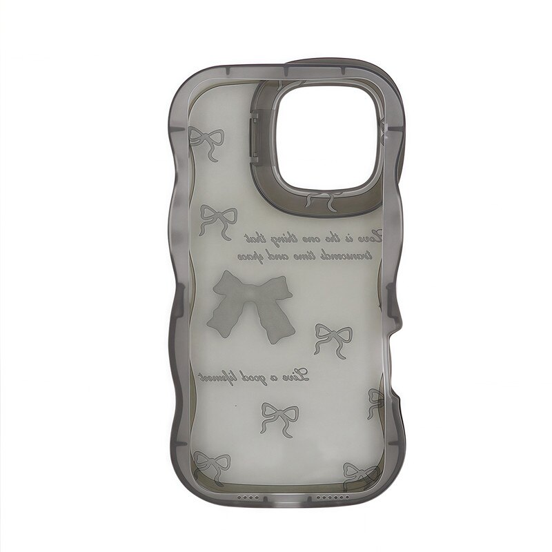 Husa protectie telefon, Pentru iPhone 16 Pro Max, cu Suporturi Duble, Silicon, Papion, Negru