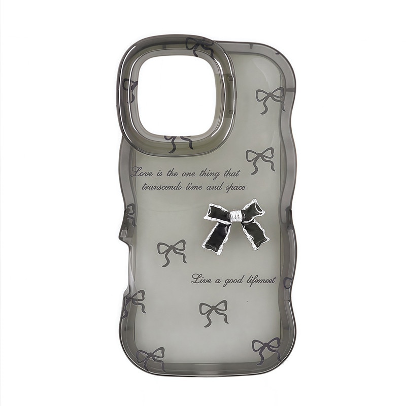 Husa protectie telefon, Pentru iPhone 16 Pro Max, cu Suporturi Duble, Silicon, Papion, Negru