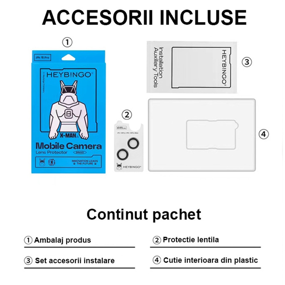 Protectie Camere Pentru Apple iPhone 16/16 Plus HEYBINGO