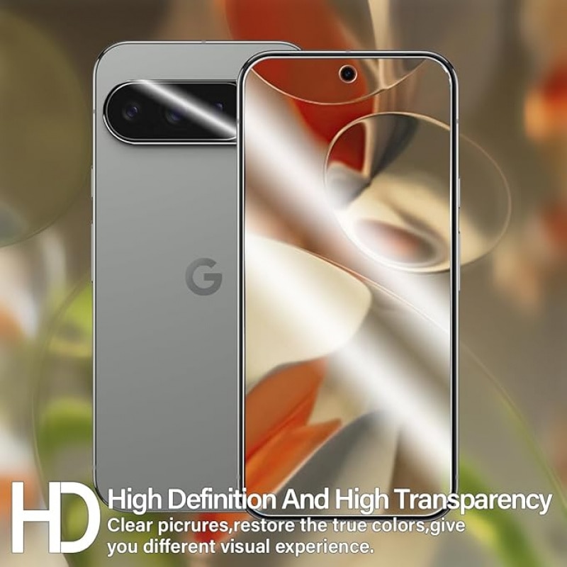 Set 2 Folii Protectie Ecran si 2 Folii Protectie Camera pentru Google Pixel 9 Pro XL, Sticla Securizata, Transparenta, Anti-Zgarieturi