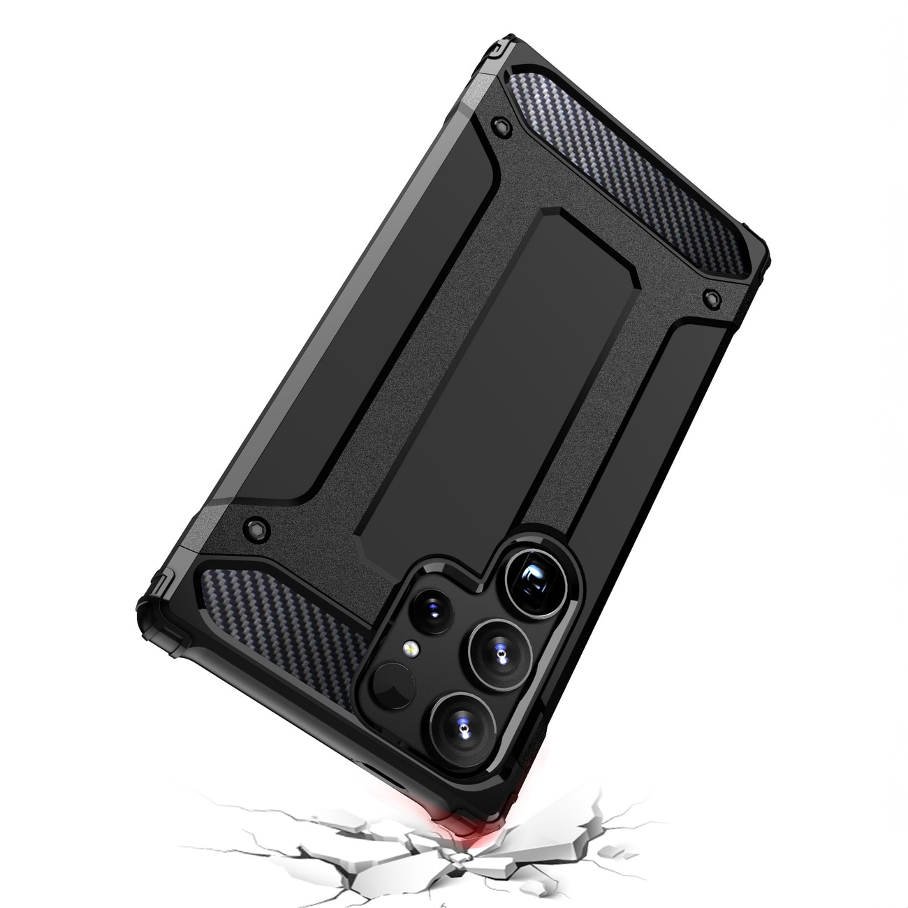 Carcasa Rugged Hybrid Armor compatibila cu Samsung Galaxy S24 Ultra Black