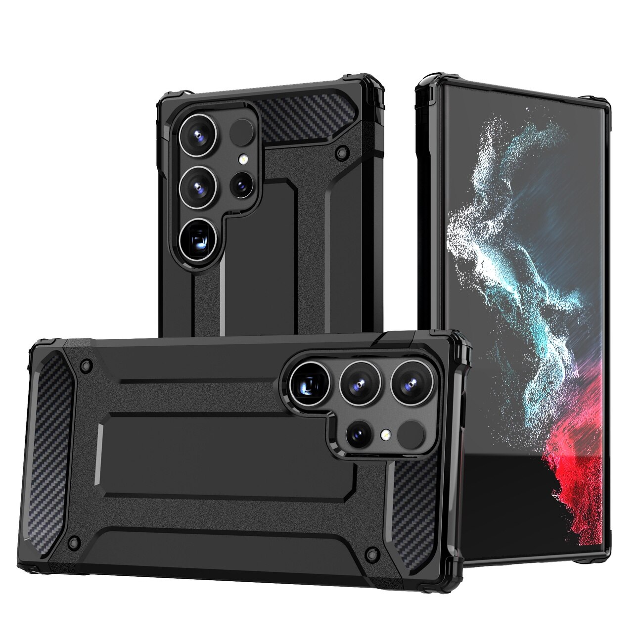 Carcasa Rugged Hybrid Armor compatibila cu Samsung Galaxy S24 Ultra Black