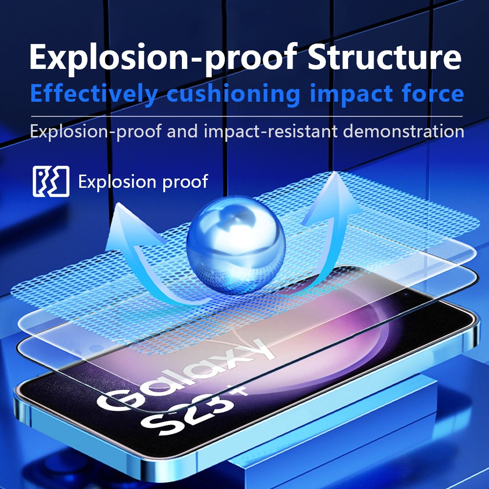 Folie Sticla Securizata pentru Samsung Galaxy S23+ /S22+ [2 Bucati], Protectie Ecran Anti-Zgarieturi [6.6 Inch], cu Servetele de Unica Folosinta