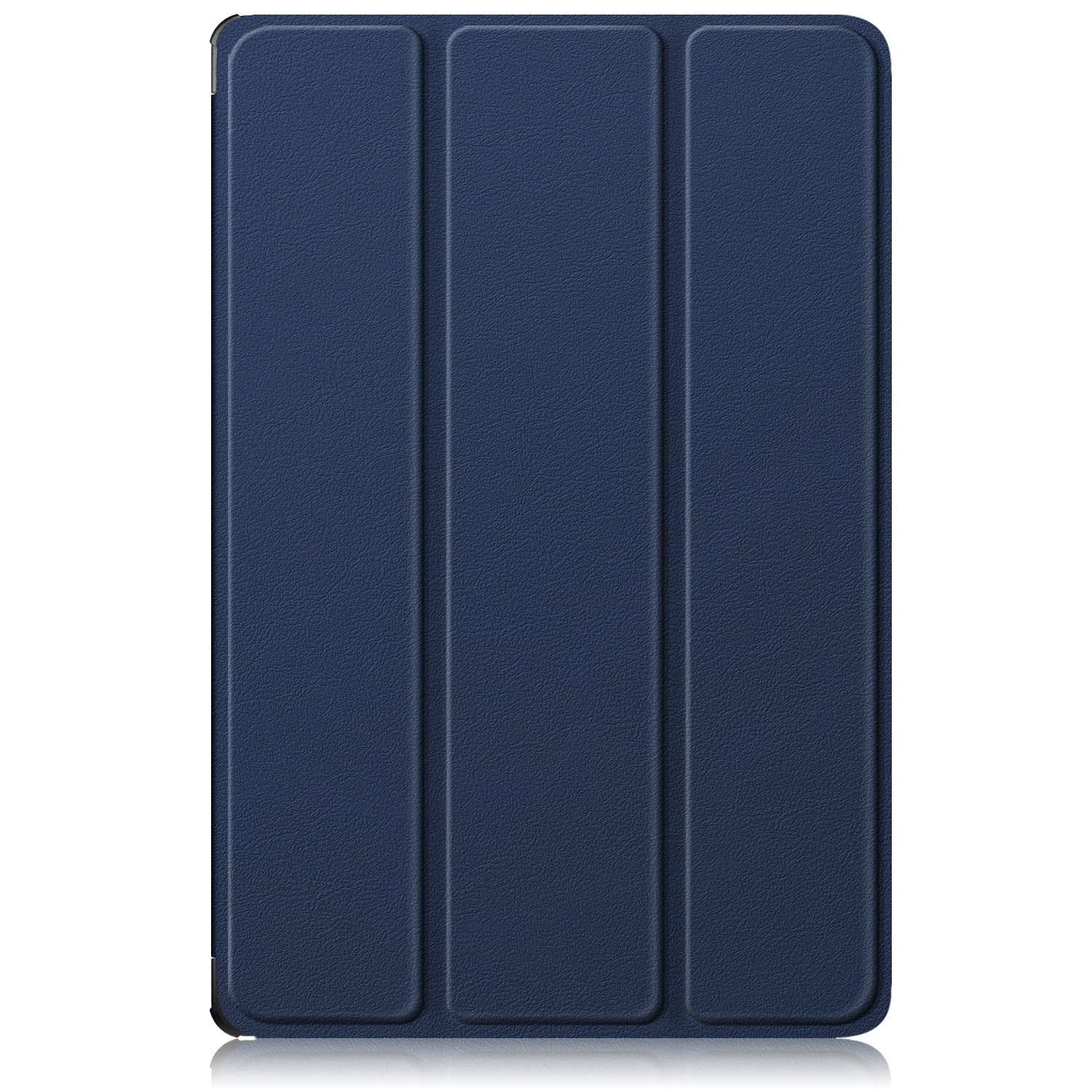 Husa tableta pentru Lenovo Tab P12 12.7, piele pura, design cu 3 plieri, capac inteligent, albastru inchis