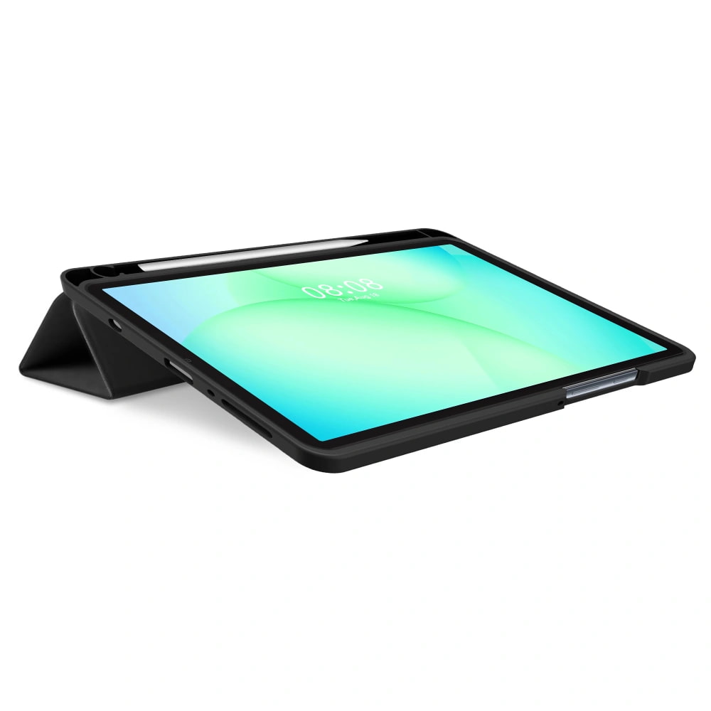 Husa pentru Samsung Galaxy Tab A11 8.7 inch Soft Shell Light & Slim cu functie stand si compartiment pentru stylus, tip stand - verde inchis