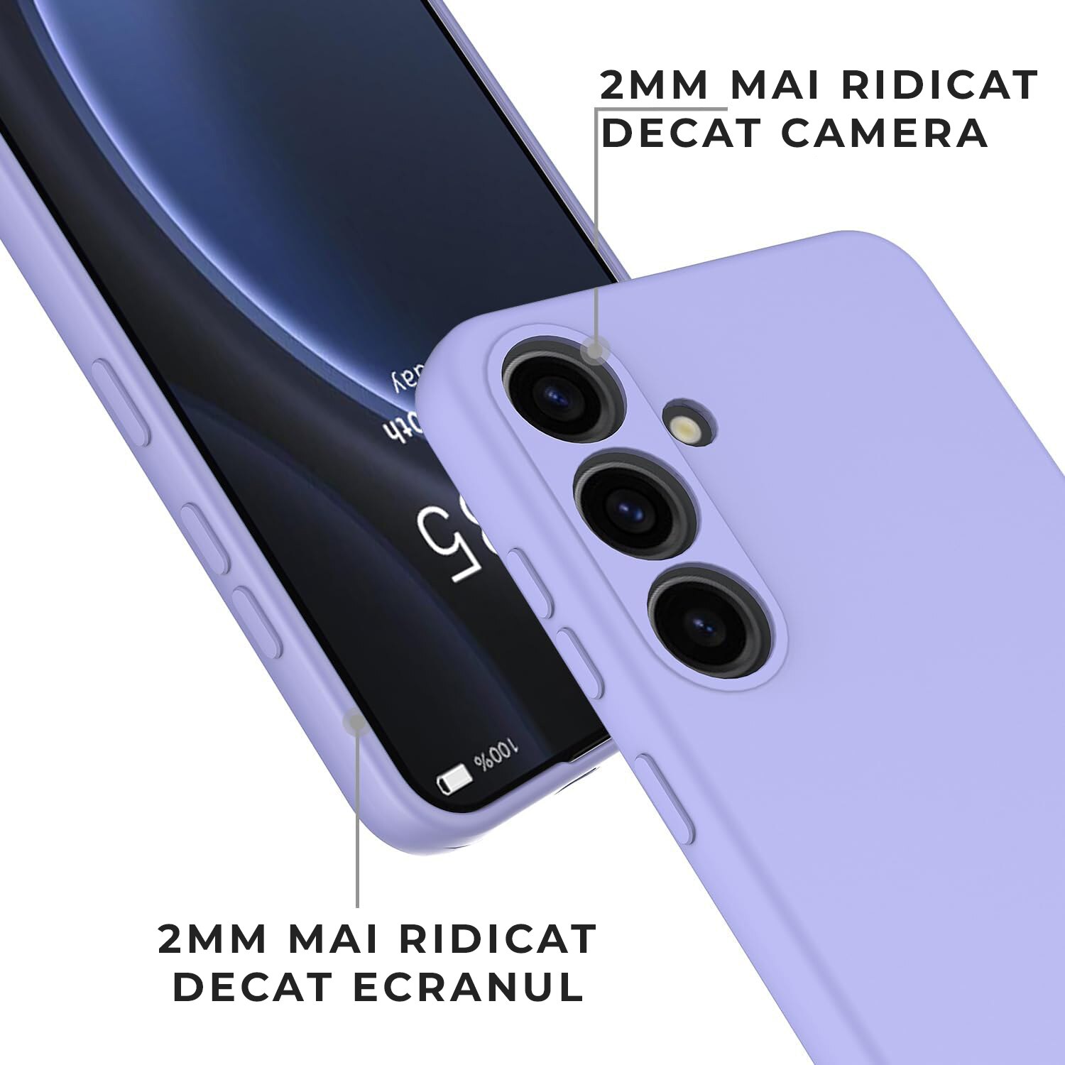Husa pentru Samsung Galaxy S24 Plus Premium Silicon Daden®, Protectie Camera, Antisoc, Calitate Premium, Liliac