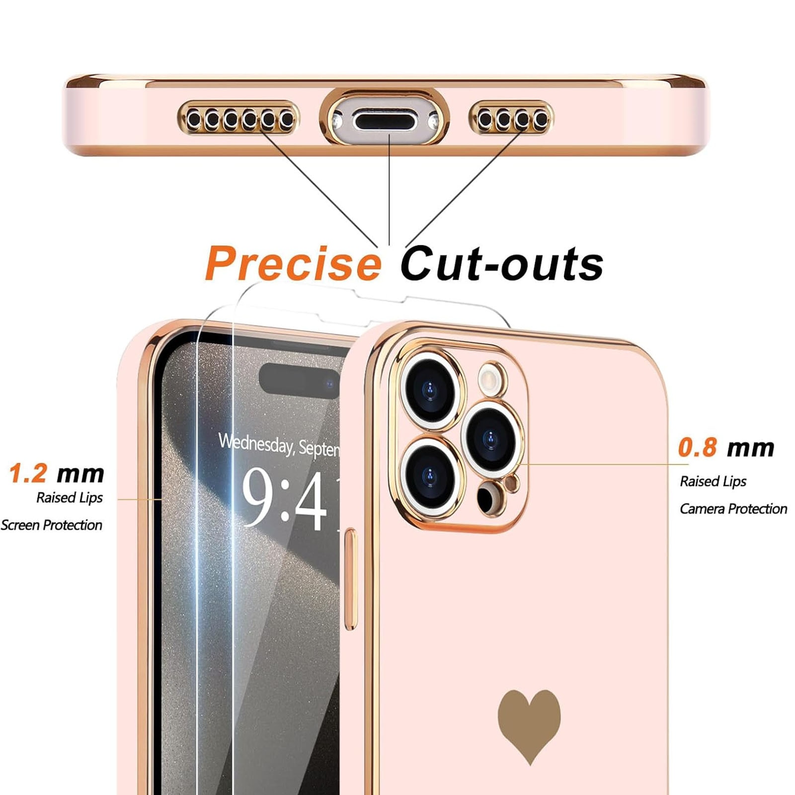 Husa telefon compatibila iPhone 15Promax, Hggzeg, Husa protectie, Antizgarieturi si rezistent la socuri, Margini ridicate pentru protectia ecranului, Protectie Camera, Usor de instalat, TPU, Negru