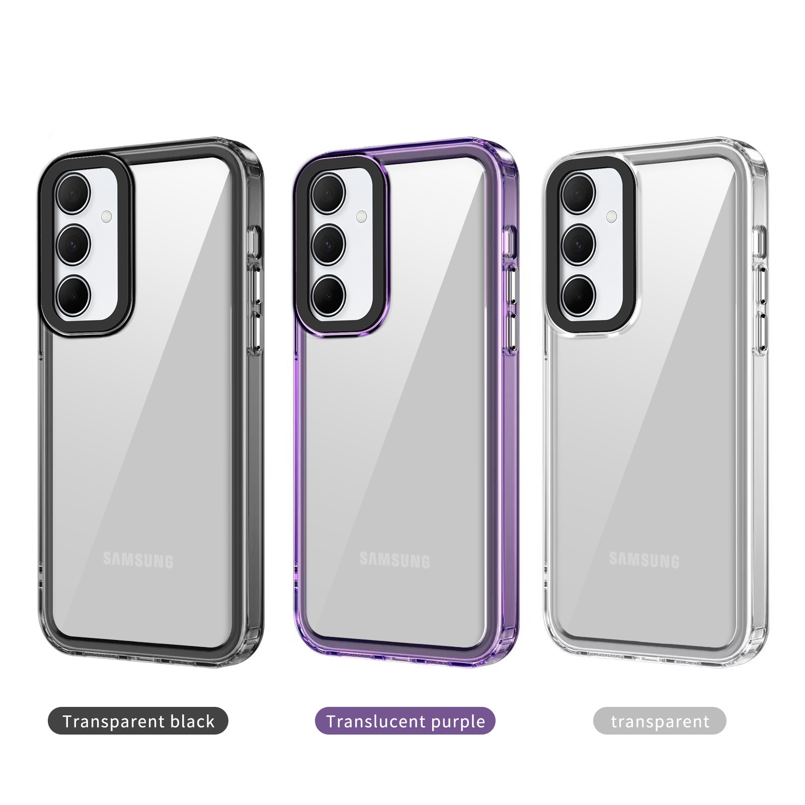Husa pentru Samsung Galaxy A35, Husa telefon rezistenta la socuri si 2 folie securizata, Negru