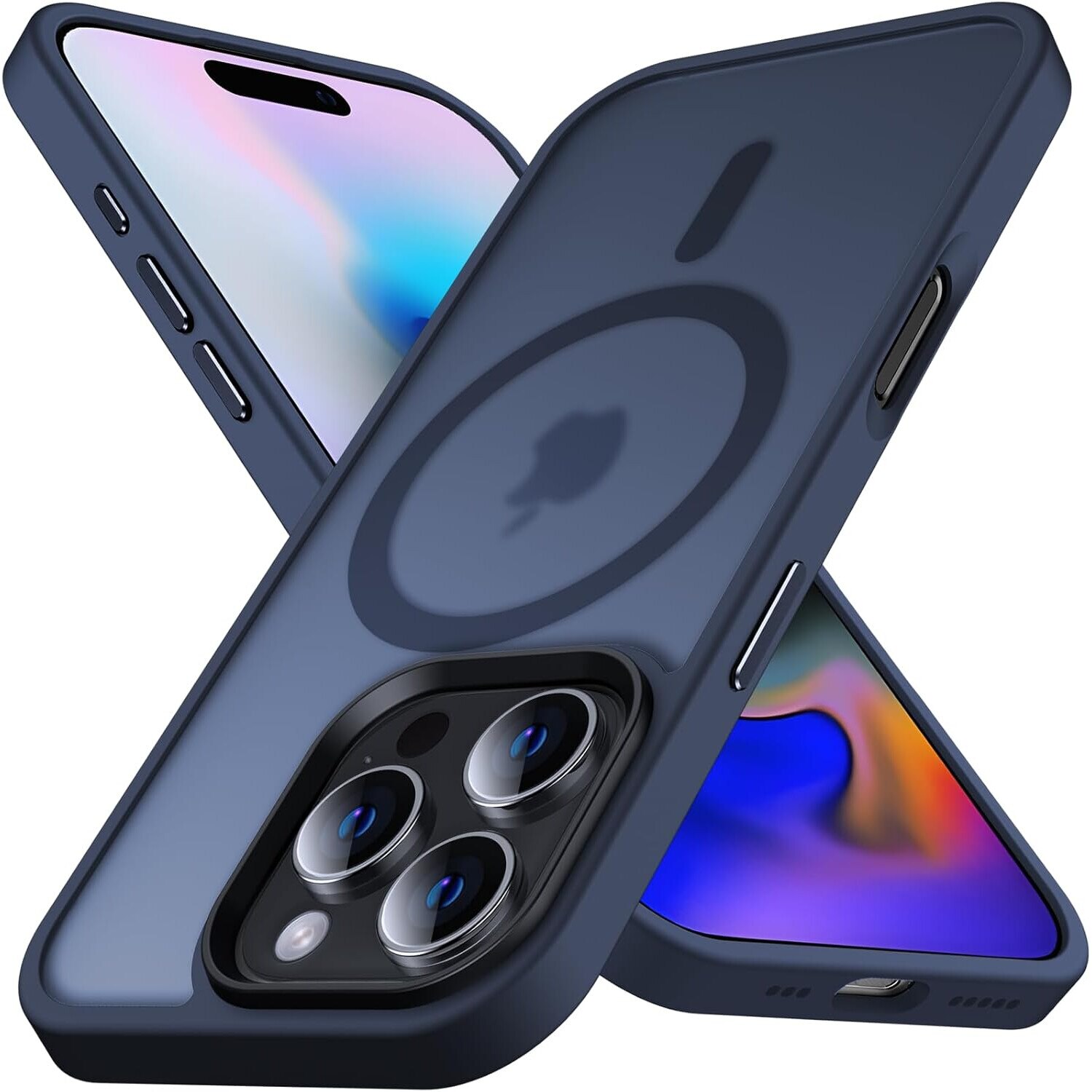 Husa pentru IPhone 16 PRO, MobileSmart MagSafe, Hybrid ultra slim, carcasa spate Antisoc, hardcase, Blue