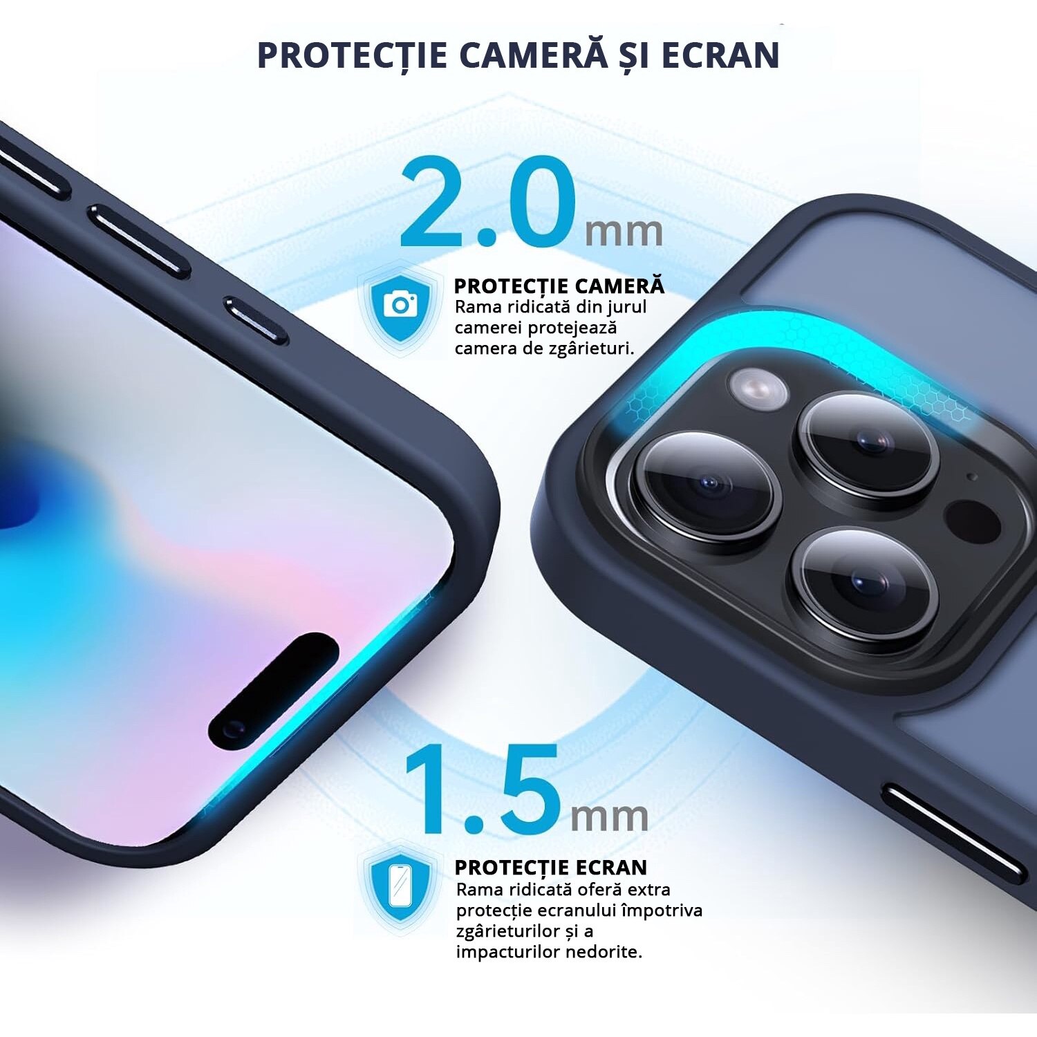 Husa pentru IPhone 16 PRO, MobileSmart MagSafe, Hybrid ultra slim, carcasa spate Antisoc, hardcase, Blue