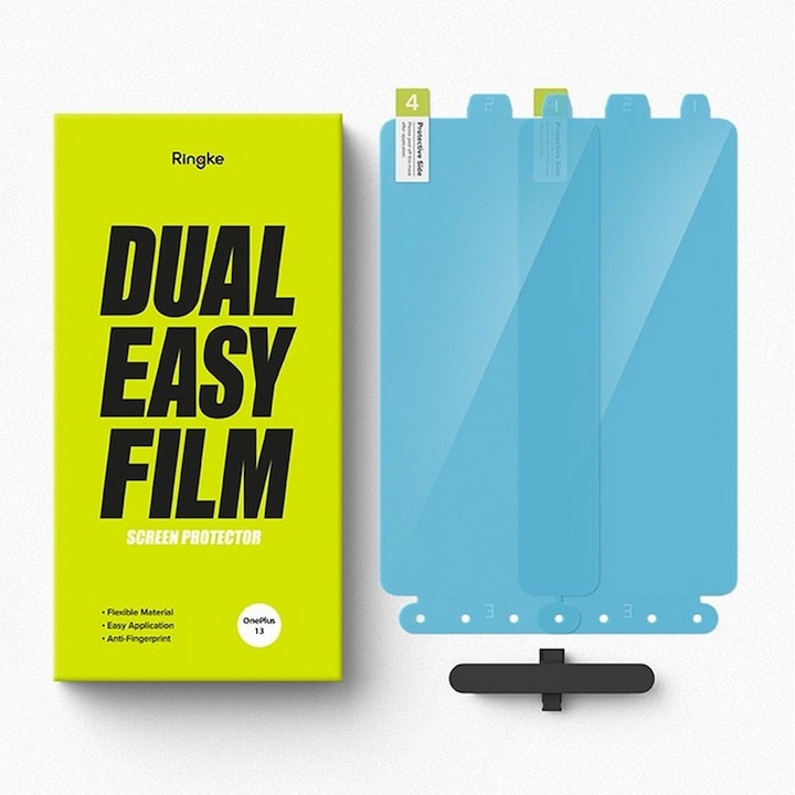 Set 2 folii protectie TPU Case friendly Ringke Dual Easy compatibil cu OnePlus 13 Clear