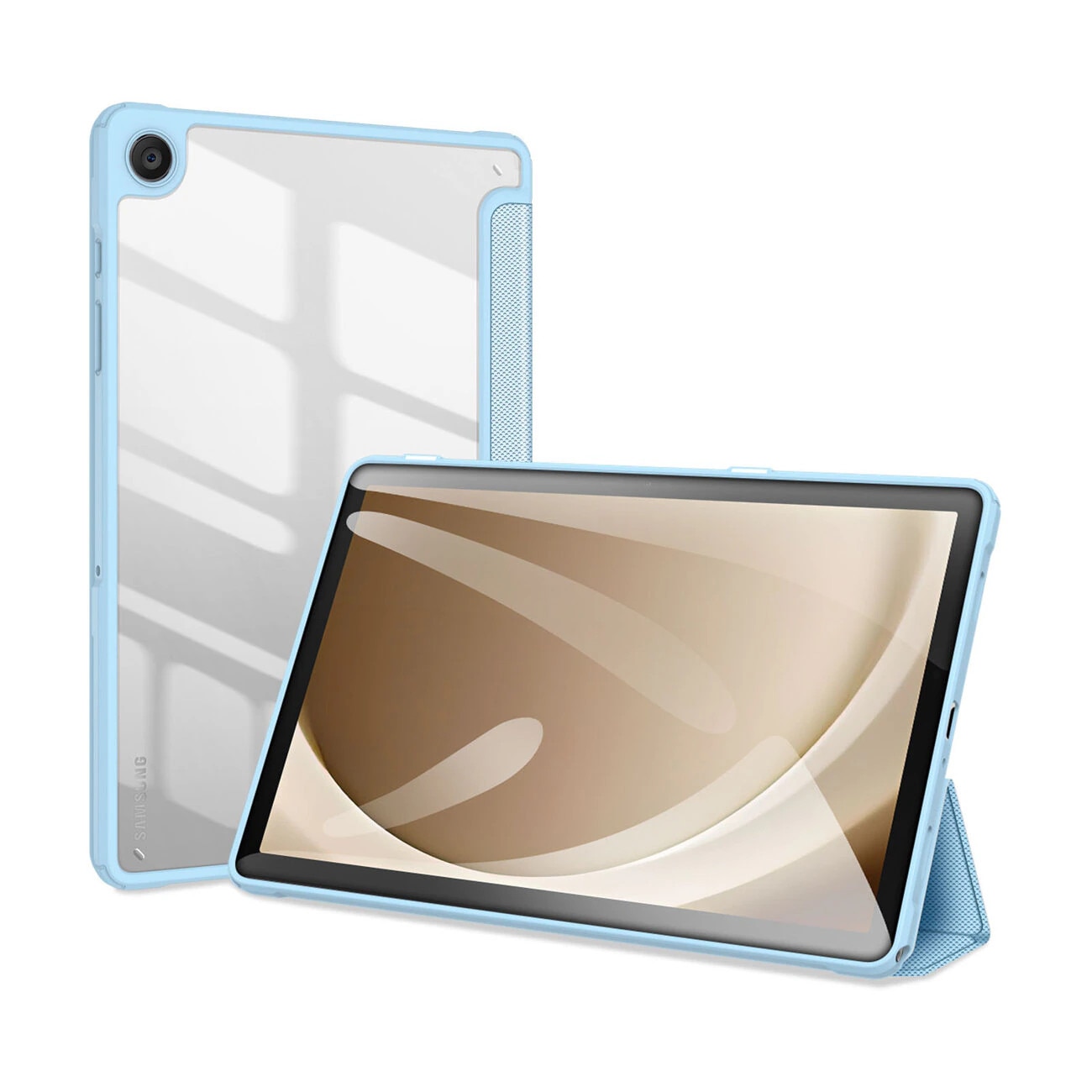 Husa premium pentru Samsung Galaxy Tab A8 (X200/X205), 10.5", Sigloo, interior de piele sintetica, suport Smart Pen, spatele din policarbonat transparent, rezistent la socuri, Blue