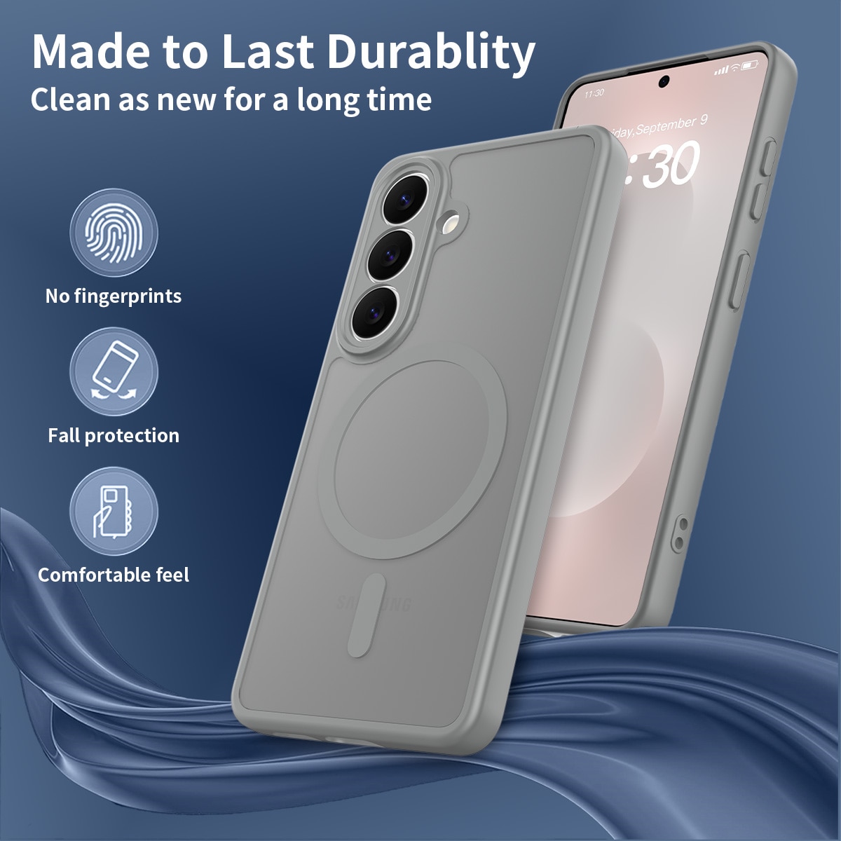 Husa de protectie pentru Samsung Galaxy S26, Omelivon, MagSafe, Protectie completa, Anti-Soc, Decupaje Precise, Incarcare Wireless, Materiale Premium, Gri inchis