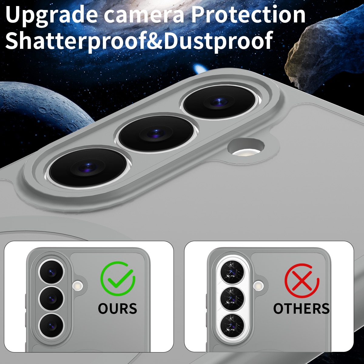 Husa de protectie pentru Samsung Galaxy S26, Omelivon, MagSafe, Protectie completa, Anti-Soc, Decupaje Precise, Incarcare Wireless, Materiale Premium, Gri inchis