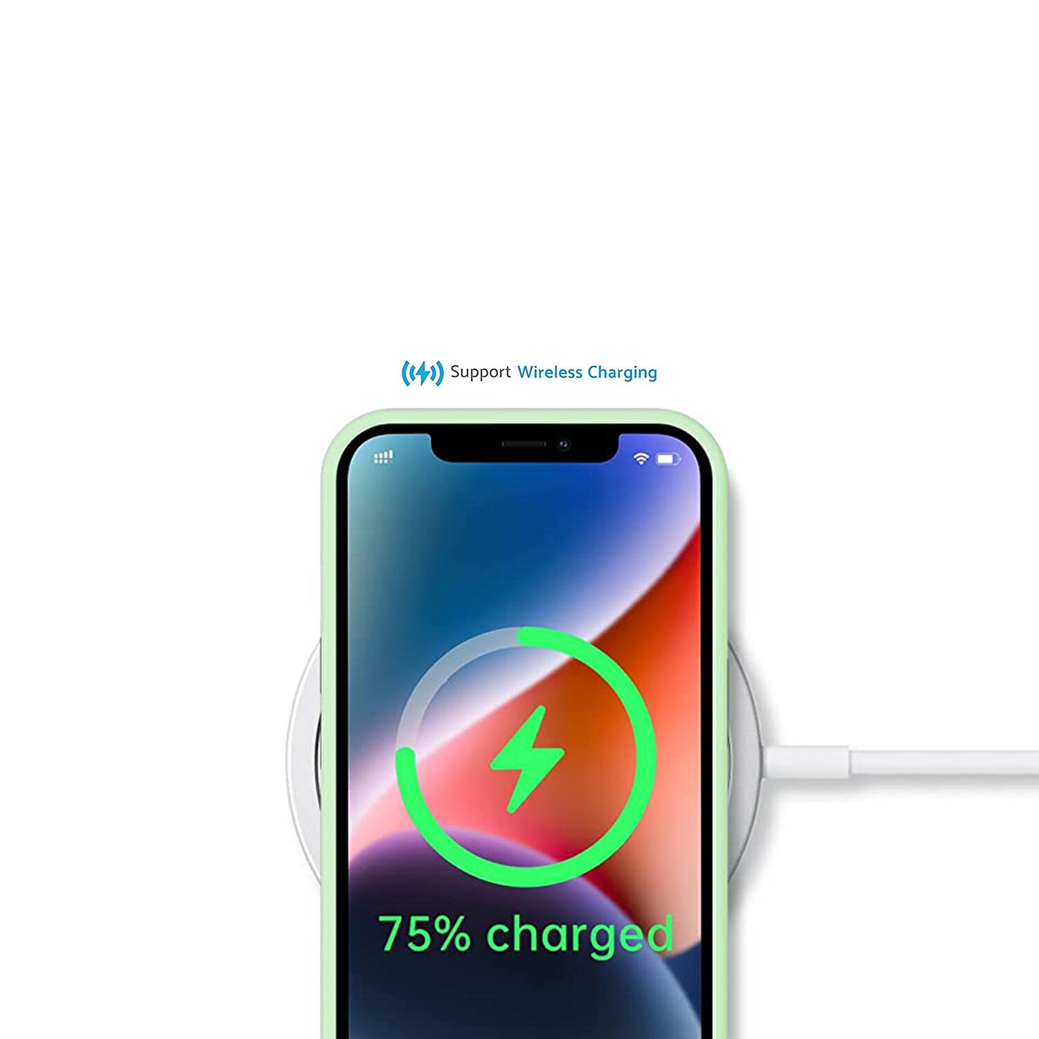 Husa pentru iPhone 13, MobileSmart, Hybrid ultra slim, carcasa spate Antisoc, Light Green