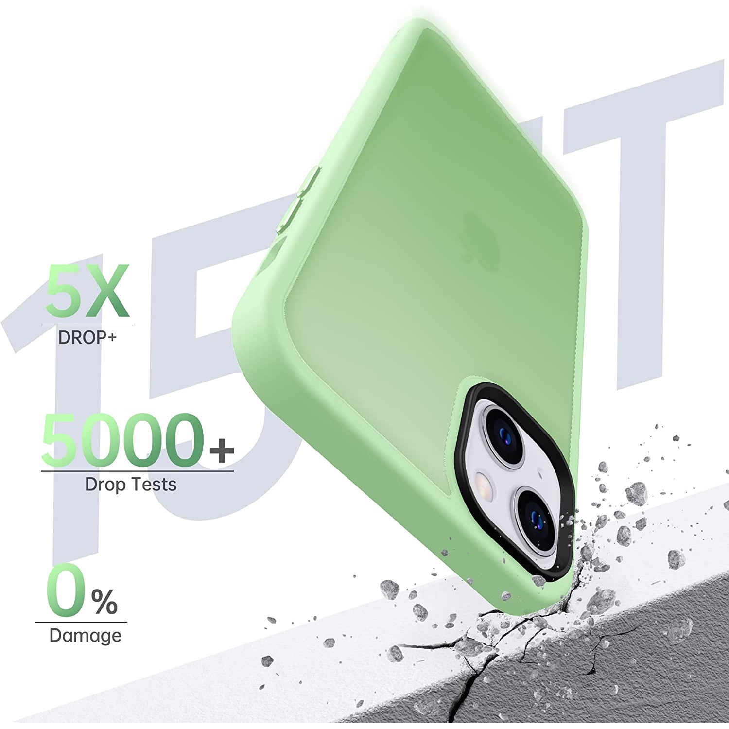 Husa pentru iPhone 13, MobileSmart, Hybrid ultra slim, carcasa spate Antisoc, Light Green