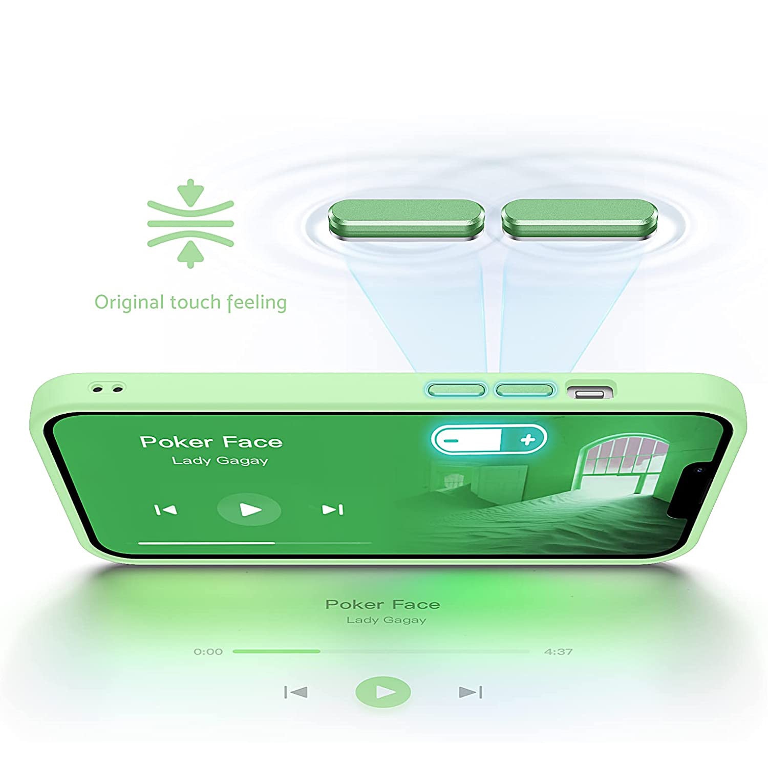 Husa pentru iPhone 13, MobileSmart, Hybrid ultra slim, carcasa spate Antisoc, Light Green