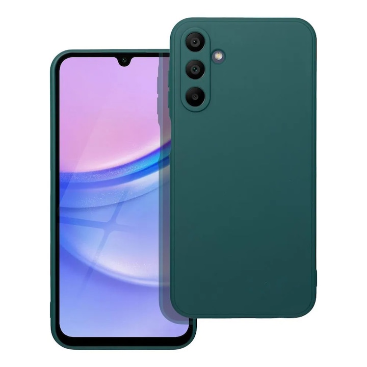 Husa pentru Samsung Galaxy A16 5G, Silicon Verde Inchis, Protectie Camera, BzStore