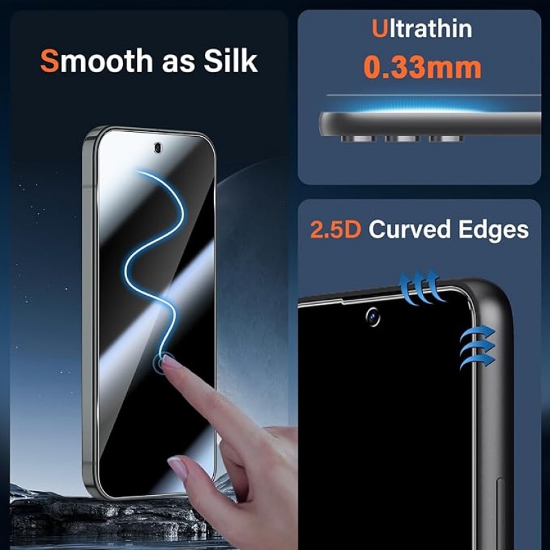 Set protectie completa compatibila cu Google Pixel 10 Pro: 2 Folii de sticla securizata si 2 Folii pentru lentile camera, transparent, 0.33mm