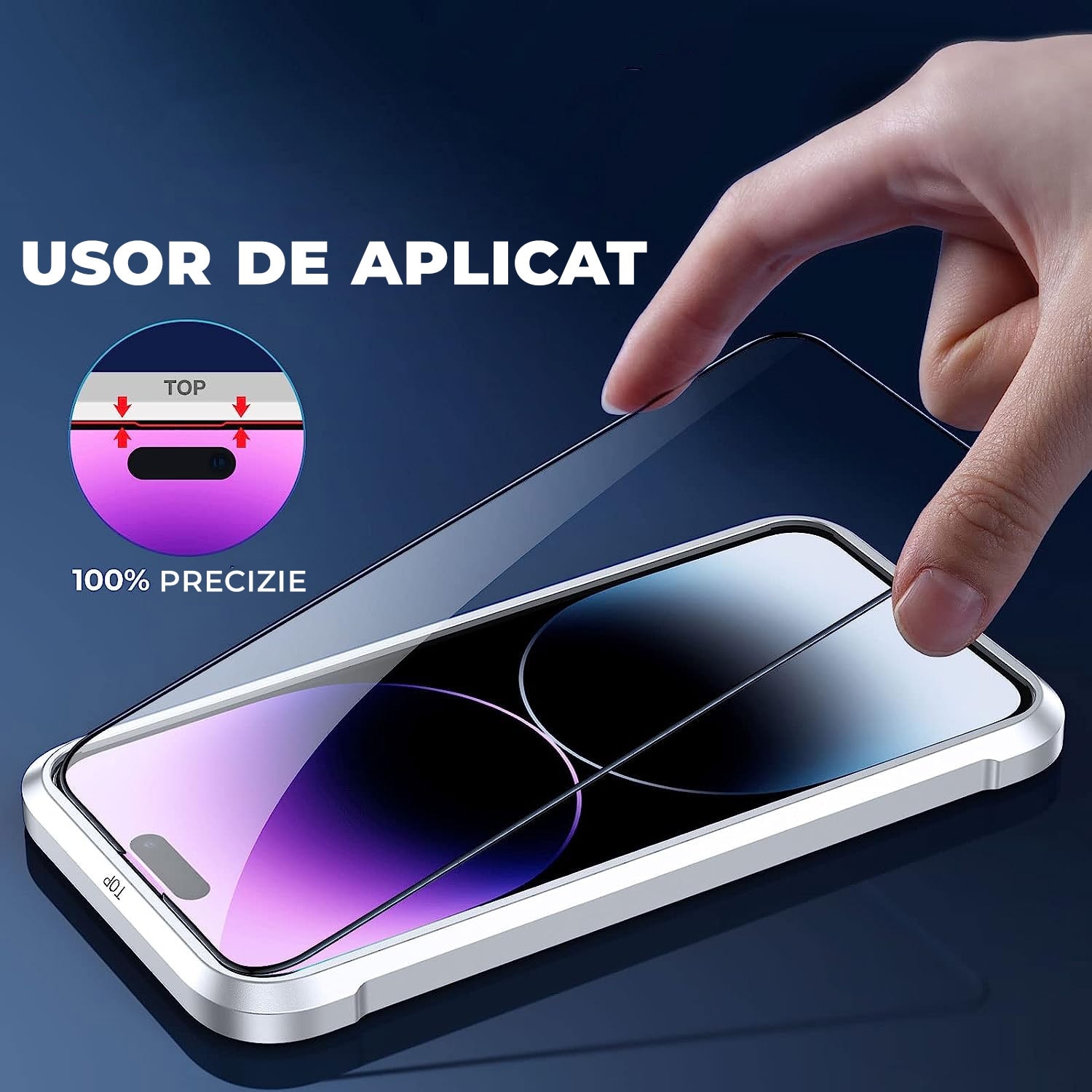 Folie Sticla pentru iPhone 16 Pro Daden MaxProtection, Full Cover, Protectie Profesionala, Ultra Rezistenta, Calitate Premium, Margini negre