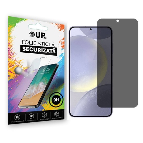 Folie Sticla Securizata Upzz Privacy, 9H, AntiSpy, Transparenta, Compatibila Samsung Galaxy S26