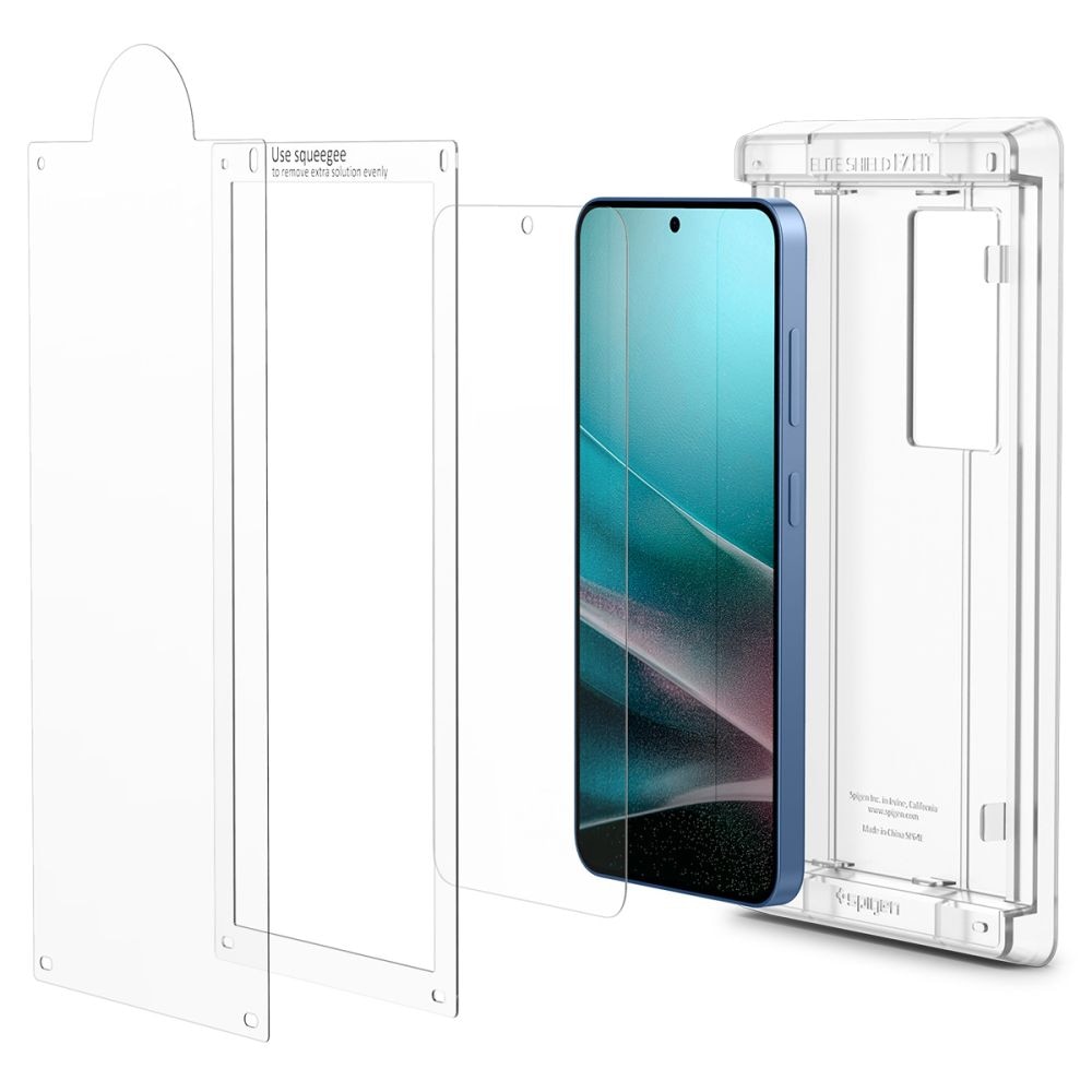Folie protectie hibrid cu sistem de montare Spigen Elite Shield EZ FIT HD compatibila cu Samsung Galaxy S25 Plus Clear