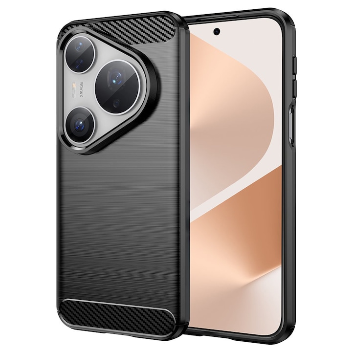 Husa pentru Huawei Pura 80 Pro / 80 Ultra - Techsuit Carbon Silicone - Black