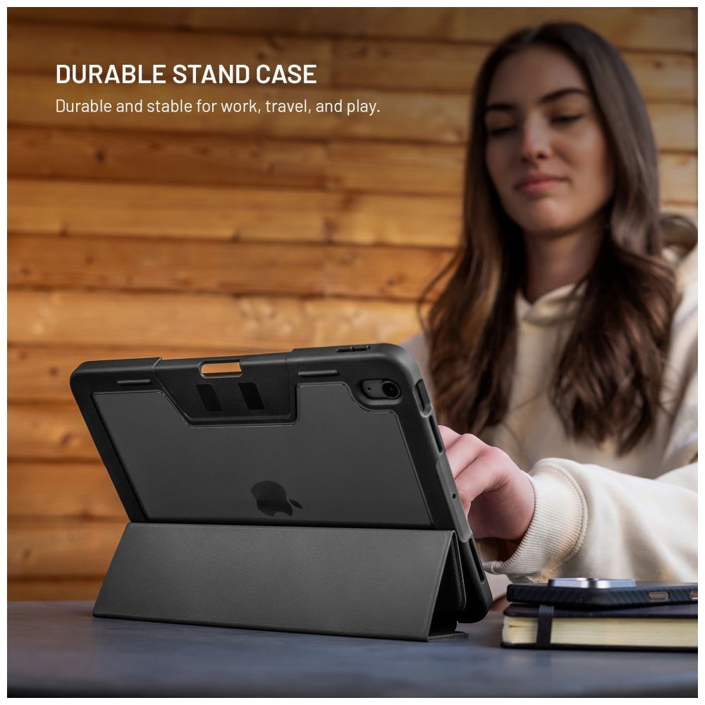 Husa FIXED Enduro pentru Apple iPad Air 11" (2024/2025), functie stand, inchidere magnetica, functie sleep/wake, black
