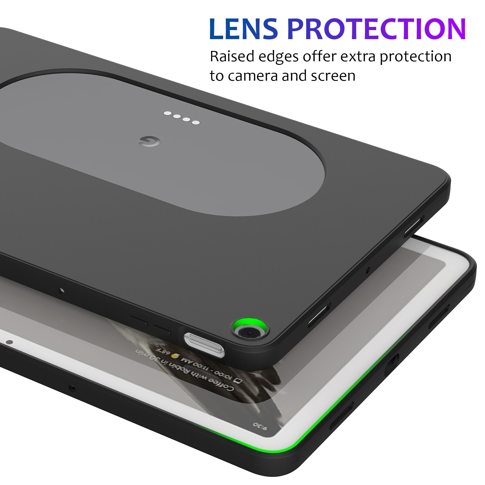 Husa tableta pentru Google Pixel, silicon lichid, rezistent la socuri, culoare neagra