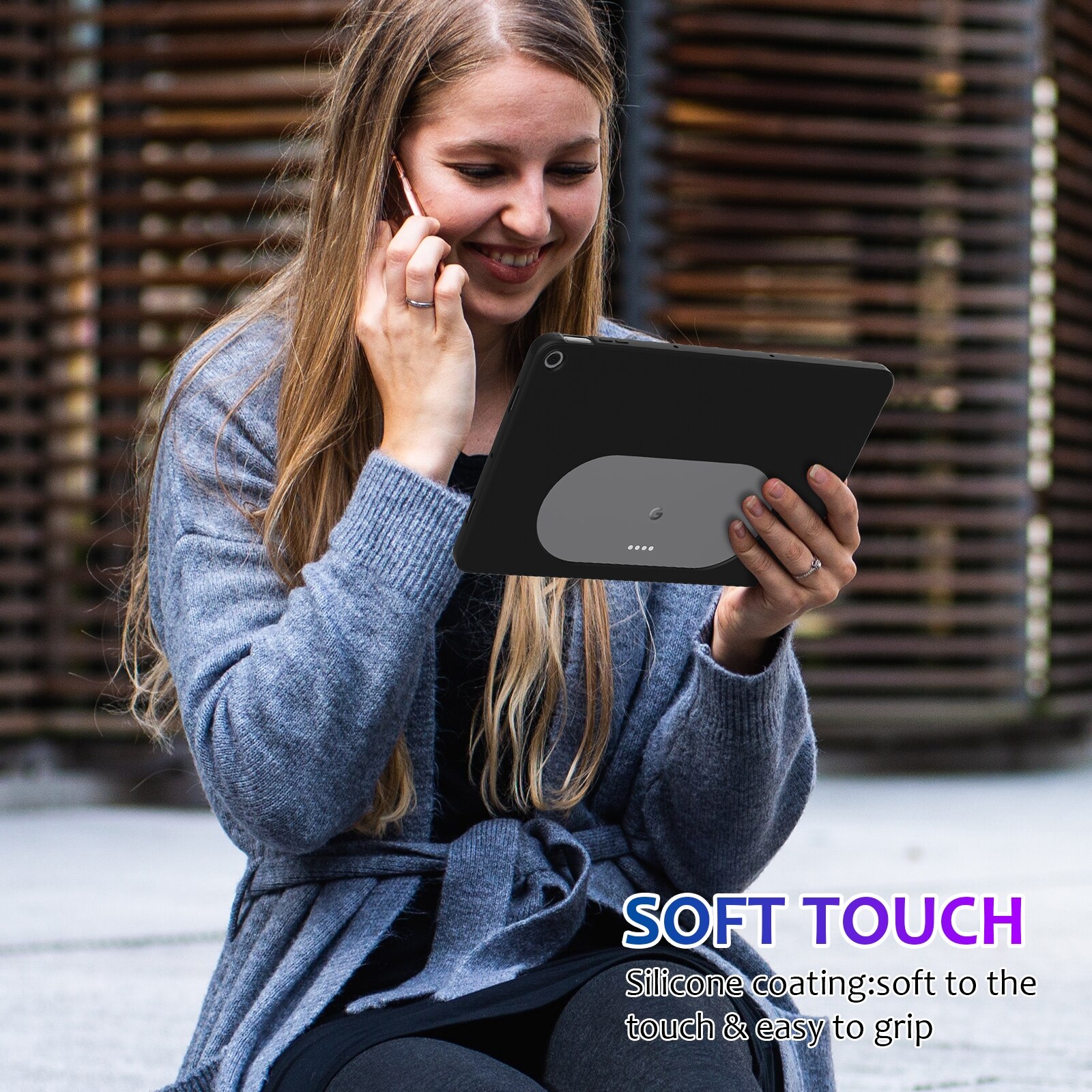 Husa tableta pentru Google Pixel, silicon lichid, rezistent la socuri, culoare neagra