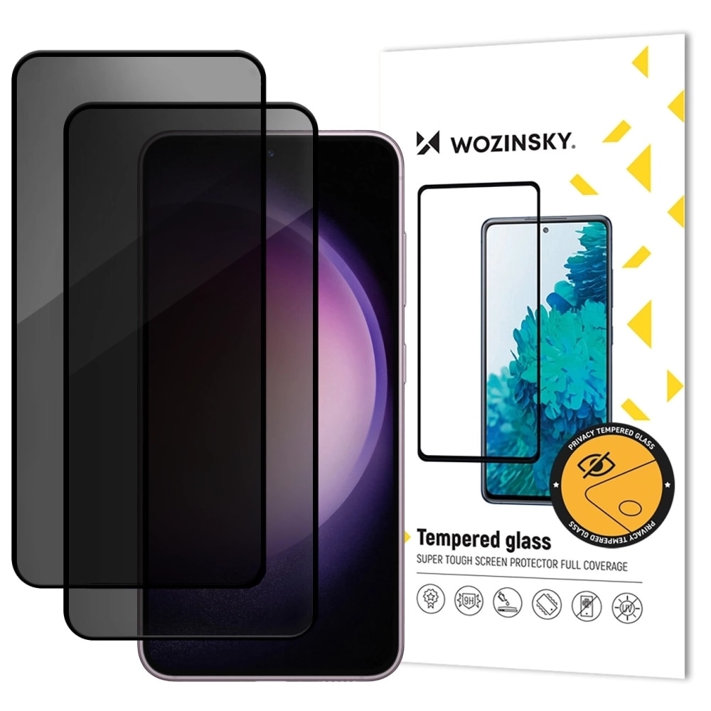 Set 2 folii sticla securizata Wozinsky Privacy compatibila cu Samsung Galaxy S26, Negru
