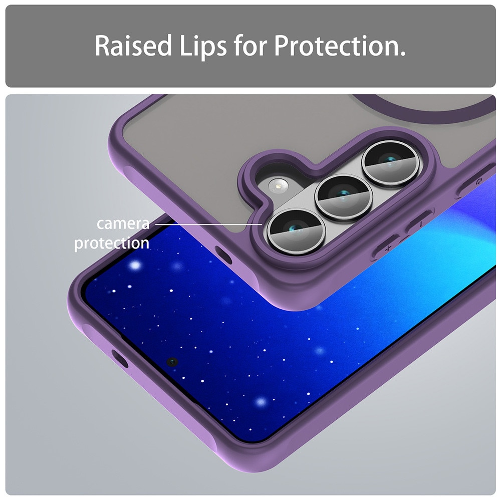 Husa Matte MagSafe pentru Samsung Galaxy S26 Plus, protectie completa, contur Mov