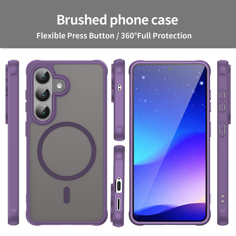 Husa Matte MagSafe pentru Samsung Galaxy S26 Plus, protectie completa, contur Mov
