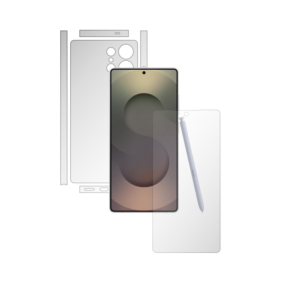 Folie de Protectie Full-Body Folie24, pentru Samsung Galaxy S25 Ultra, 1 Set Mate cu Acoperire Simple, Ecran + Spate, Adezive, Flexibile cu Auto Regenerare