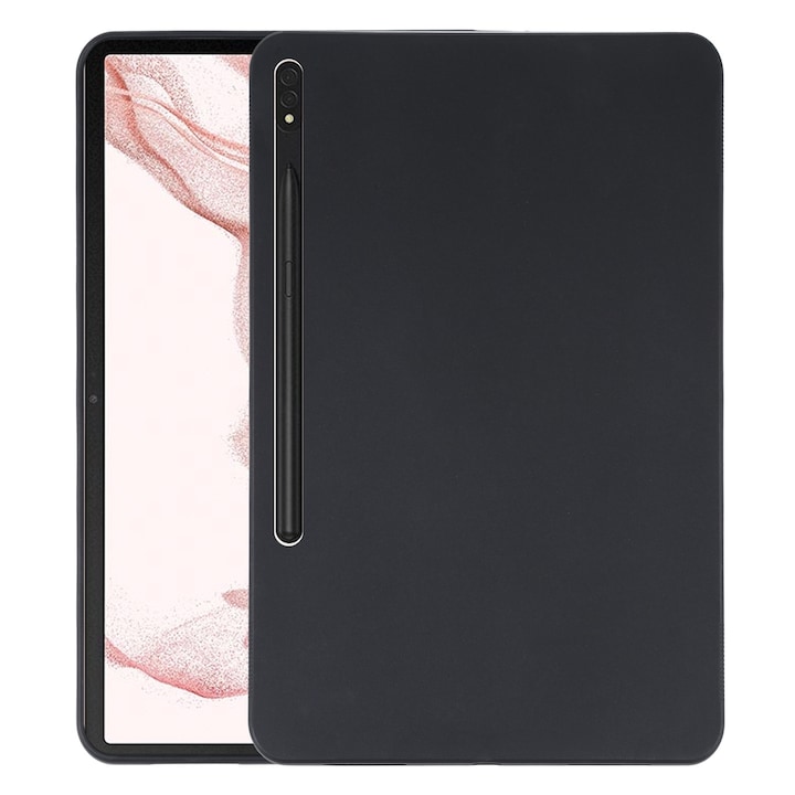Husa tableta compatibila cu Samsung Galaxy Tab S7 FE, TPU, cu efect mat, negru mat