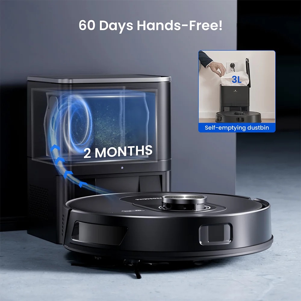 Aspirator robot Proscenic Q8 MAX+, 8000Pa putere de aspiratie, navigare LiDAR, 200 minute autonomie, 3 litri capacitate sac de praf