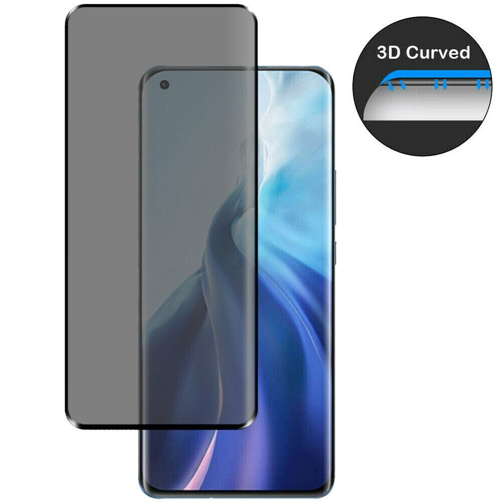 Set 2 folii Privacy Compatibile cu Xiaomi 11 Lite, (5G) Full Cover, Calitate Premium, Black