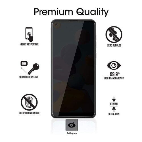 Set 2 folii Privacy Compatibile cu Xiaomi 11 Lite, (5G) Full Cover, Calitate Premium, Black