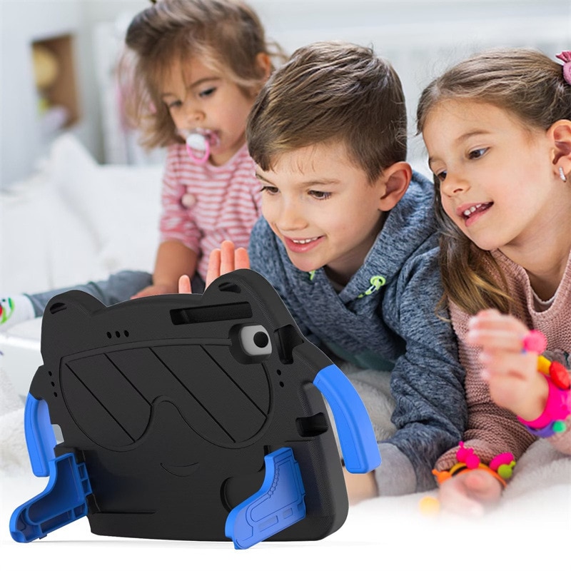 Husa de protectie pentru tableta pentru copii, Aiorber, compatibila cu Samsung Tab A9 8.7" X115 2023, rezistenta la socuri, cu suport, design dragut cu personaje de desene animate, negru