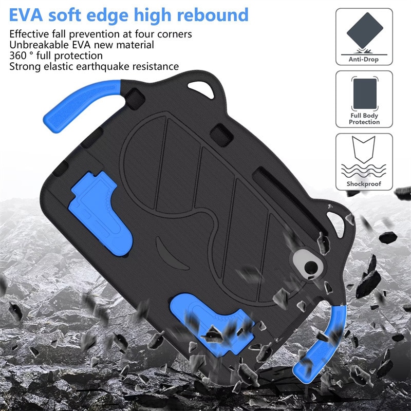 Husa de protectie pentru tableta pentru copii, Aiorber, compatibila cu Samsung Tab A9 8.7" X115 2023, rezistenta la socuri, cu suport, design dragut cu personaje de desene animate, negru