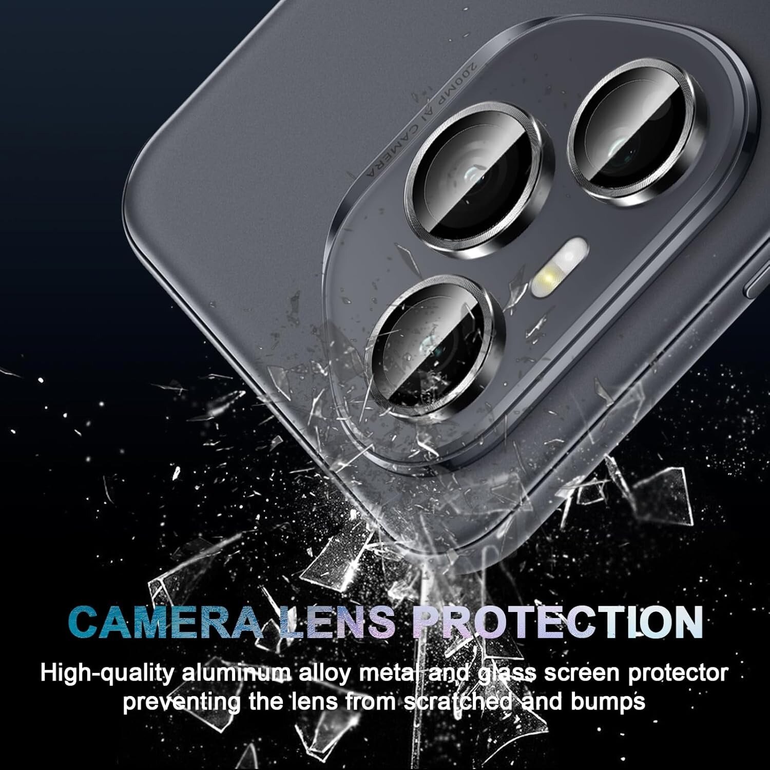 Pentru Honor 400 Pro Protector de lentile camerei din sticla temperata, film de lentile individuale 9H Hardness HD, inel de metal + sticla de protectie, protectie impotriva zgarieturilor - 1 bucata